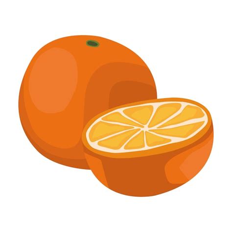 Naranja cítricos fresco icono diseño aislado Vector Gratis