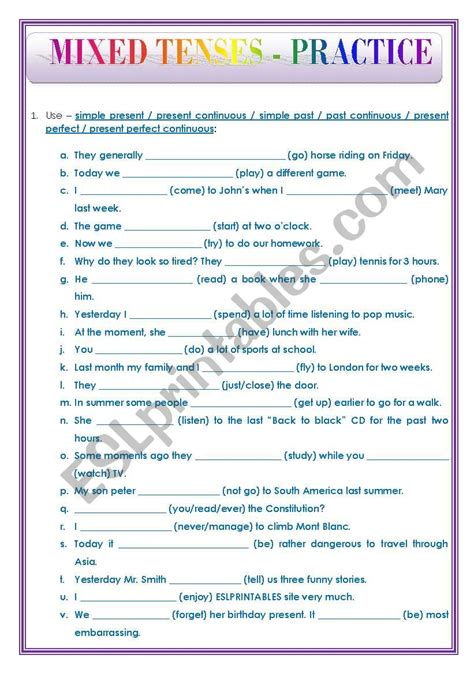 Past Simple Past Progressive Present Perfect Exercises - Infoupdate.org