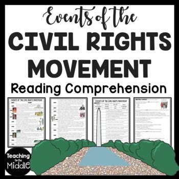 African American Civil Rights Movement Timeline Reading Comprehension