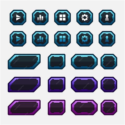 Векторный графический интерфейс шаблона игры | Бесплатно векторы