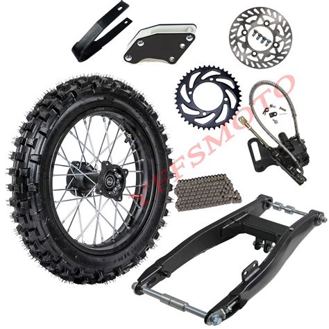 14inch 90 100 14 Rear Wheel Tyre SwingArm Brake Kit For Pit Dirt Bike