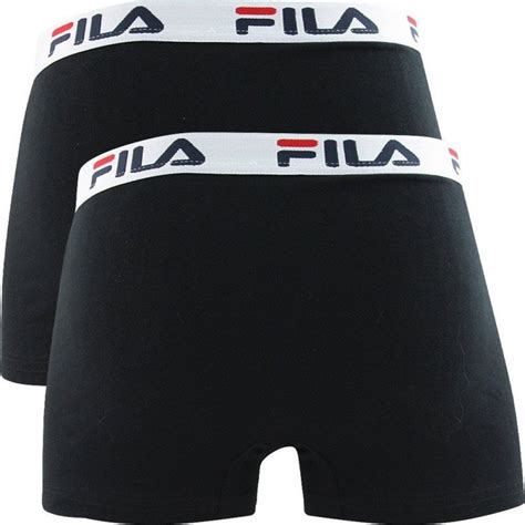 FILA Lot De 2 Boxers Homme Coton CEINTX2 Noir Noir