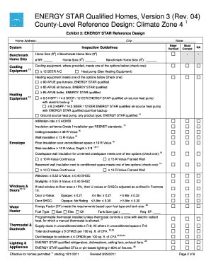 Fillable Online Energy Star Qualified Homes Version Rev County