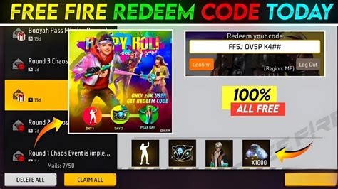 Holi Special Free Rewards Free Rewards Ff New Event Free Rewards