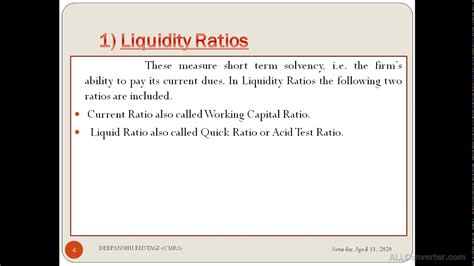 Ratio Analysis Liquidity Ratio Youtube