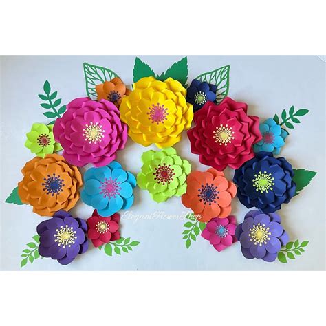 Fiesta Paper Flowers Set Fiesta Paper Flowers Backdrop Mexican Paper