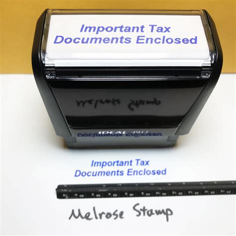 IMPORTANT TAX DOCUMENTS ENCLOSED Rubber Stamp for mail use self-inking ...