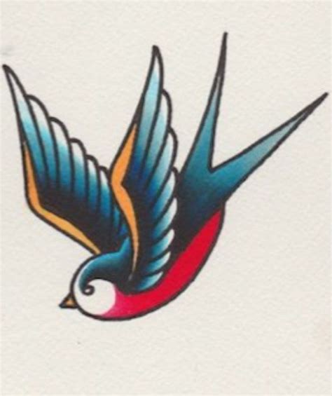 Traditional Swallow Bird Tattoo