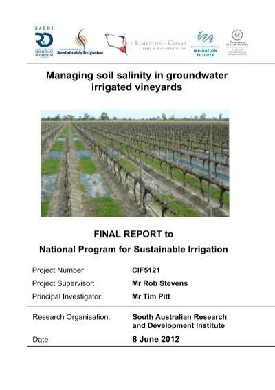 Managing Soil Salinity In Groundwater Irrigated Vineyards