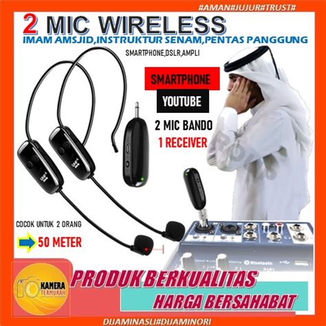 Jual Microphone Wireless Imam Masjid Bando Ghz Presentasi Tour Guide