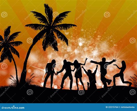 Beach Party people stock illustration. Illustration of event - 22215764