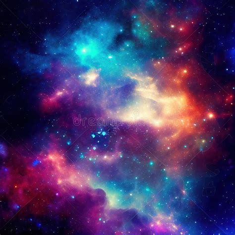 Space Background With Stardust And Shining Stars Realistic Colorful