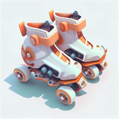 Premium Photo A Pair Of Roller Skates That Are Orange And White