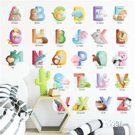 Removable Alphabet Wall Sticker Pvc Abc Wall Art Stickers Kids Room Eur