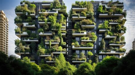 Premium Photo Ecofriendly Building In The Modern City Vertical