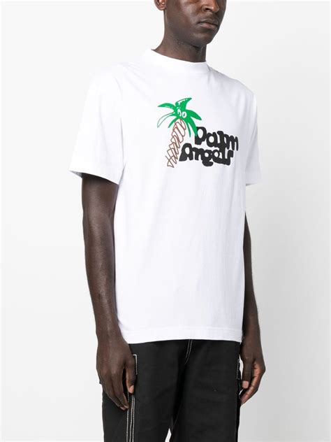 Palm Angels Sketchy Print Cotton T Shirt White FARFETCH