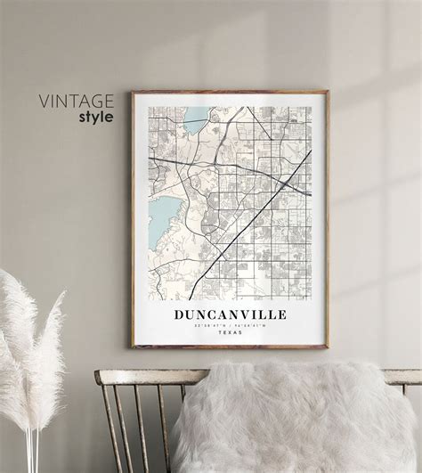 Duncanville Texas TX Map Duncanville City Map Duncanville - Etsy