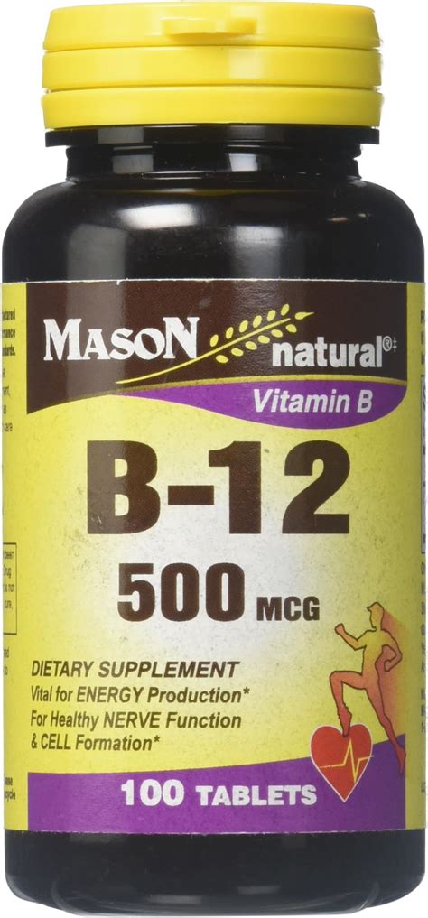 Mason Vitamins B 12 500 Mcg Tablets 60 Count Health And Household