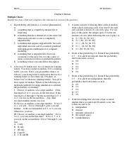 Mc Probability Review Questions Pdf Name Ap Statistics Chapter