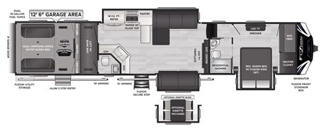 Fuzion Toy Hauler Fifth Wheels Model 429 Floorplan Keystone Rv