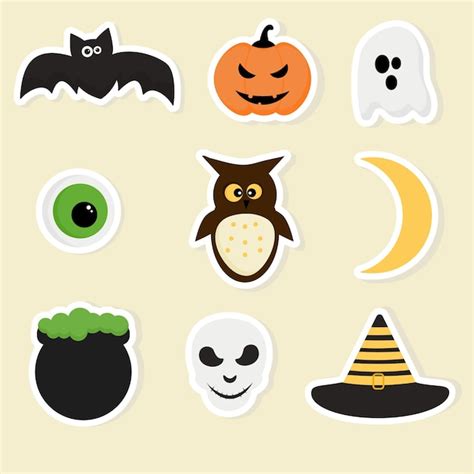 Pegatinas de halloween que incluyen murciélago calabaza fantasma