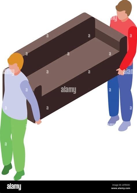 Two Men Carrying Sofa Moving House Service Furniture Delivery