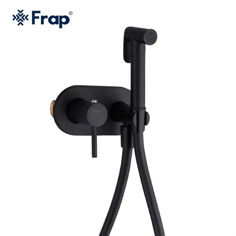 Frap Matte Black Bidet Shower Faucet Solid Brass Bidet Faucet Hot