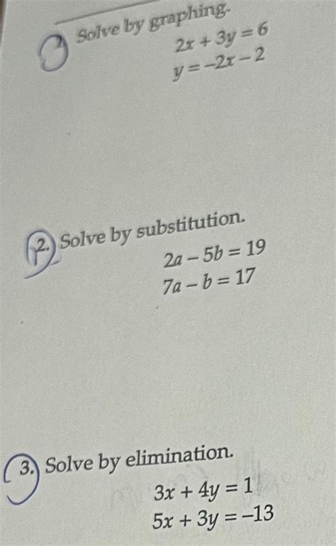 [answered] O Solve By Graphing 2x 3y 6 Y 2r 2 12 Solve By Subst