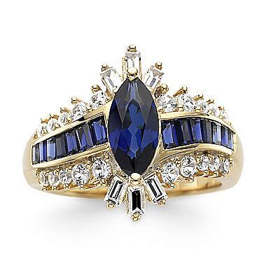 K Gold Over Sterling Silver Lab Created Blue White Sapphire Ring