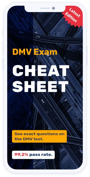 2024 California DMV Permit Test Cheat Sheet 99 Pass Rate