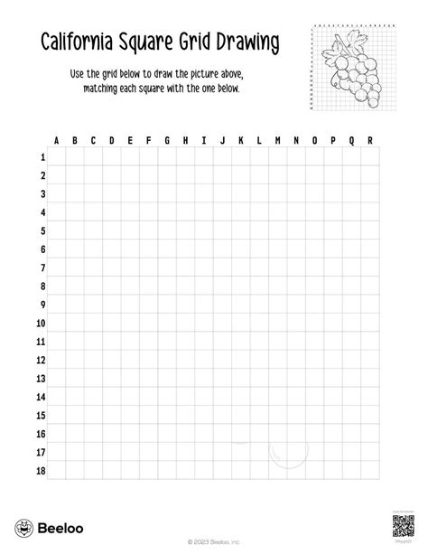 California Square Grid Drawing • Beeloo Printable Crafts And Activities