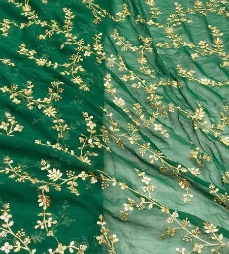 Georgette Embroidery Fabric At Rs 500 Meter Embroidered Georgette