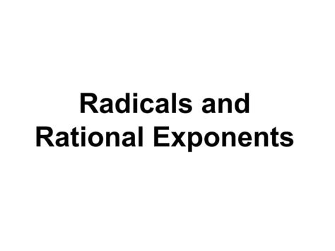 Radicals | PPT | Free Download