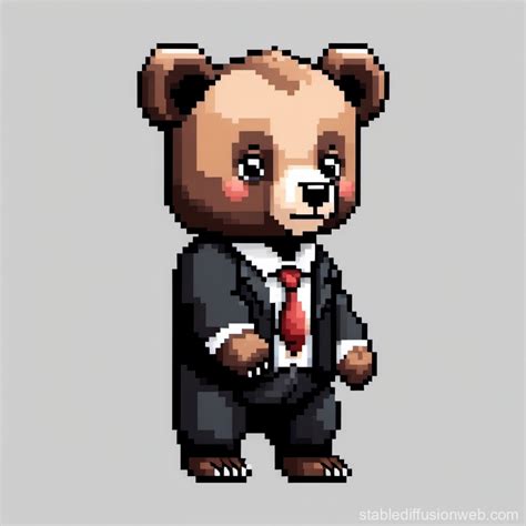 Pixel Art Baby Bear Mafia Pfp Stable Diffusion Online