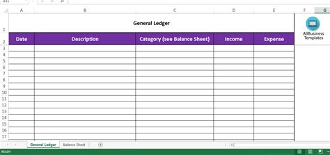 Ledger Excel Template