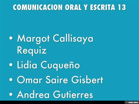 Comunicacion Oral Y Escrita 13 Ppt