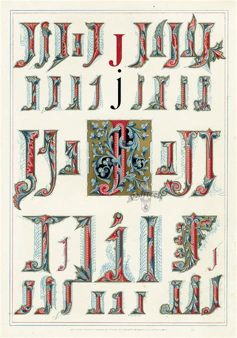 Owen Jones Alphabet 1864 Illuminated Letters Calligraphy Letters Alphabet Alphabet Illustration