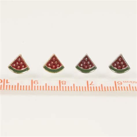 Tiny Enamel Watermelon Diamond Shape Studs Earrings Fashion Jewelry