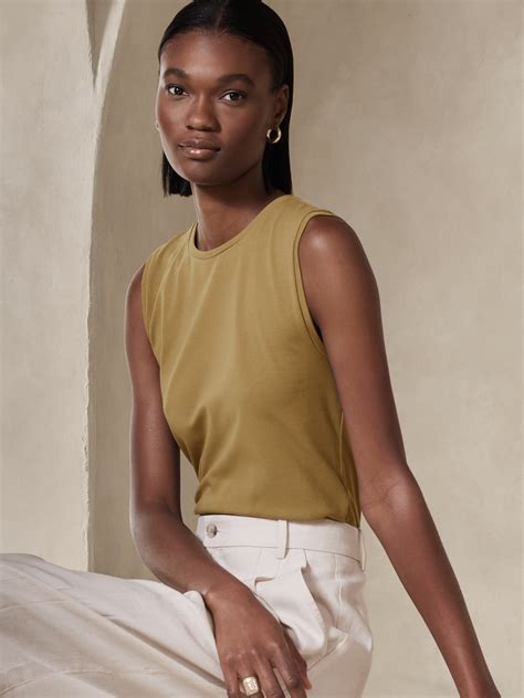 Refined Cotton Tank Banana Republic