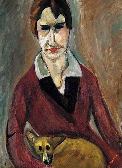 Painting By Chaim Soutine La Femme Au Chien Woman