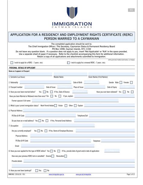 Pdf Application For A Residency And Employment Rights Certificate