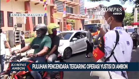 Puluhan Pengendara Terjaring Operasi Yustisi Di Ambon Video Dailymotion