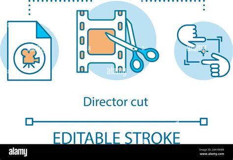 Director Cut Concept Icon Film Editing Idea Thin Line Illustration