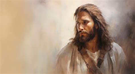 Premium AI Image Portrait Of Jesus Christ Oil Painting On Canvas