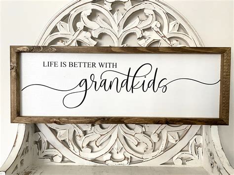 Life Is Better With Grandkids Sign Wood Sign Handmade Sign Etsy