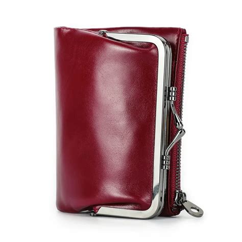 Contact S Small Metal Frame Purse Ladies Genuine Leather Coin Wallet