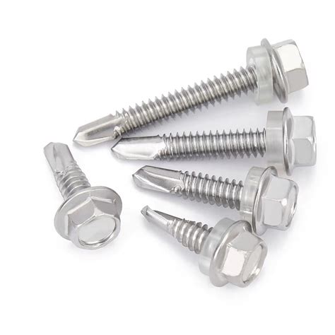 Zinc Plated Hex Head Patta Self Drilling Screws With Washer Screw And