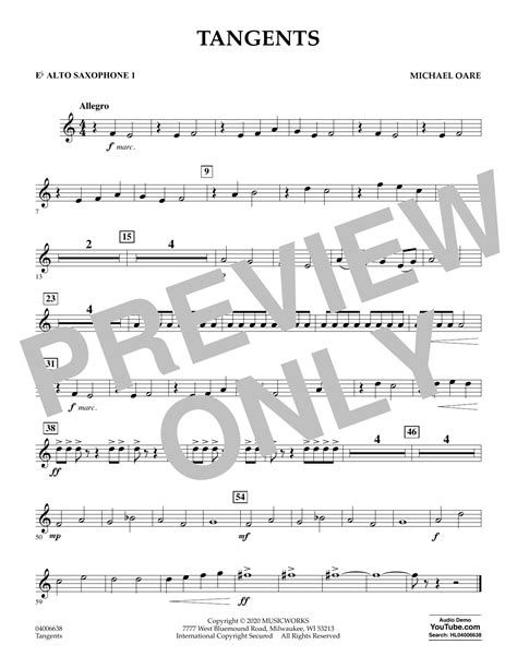 Tangents Eb Alto Saxophone 1 Sheet Music Michael Oare Concert Band