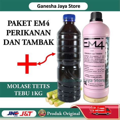 PAKET HEMAT EM4 PINK 1LITER PERIKANAN DAN TAMBAK PLUS MOLAS 1KG 500GR