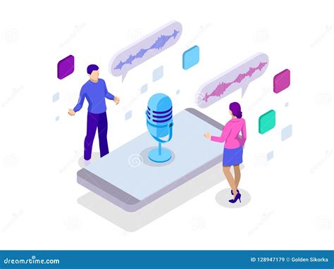 Voice Message Or Recording Voice Isometric Vector Illustration Stock